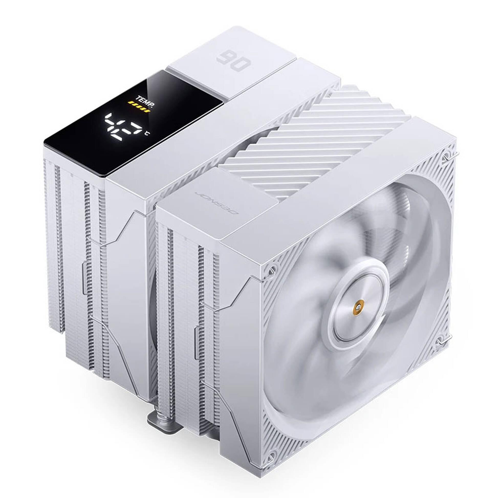 Охладител за процесор Jonsbo CC90 Dual Tower, 130mm Display, Бял - CPJB-092 - 1