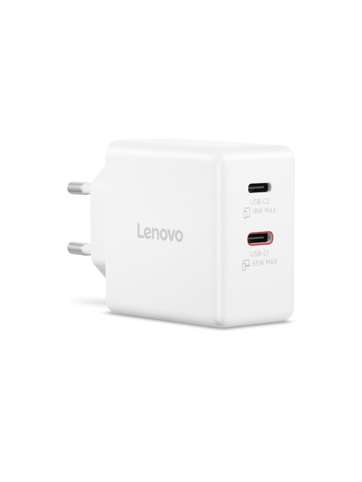 Адаптер Lenovo Dual USB-C, 65W, бял - G0A6065WEU - 8