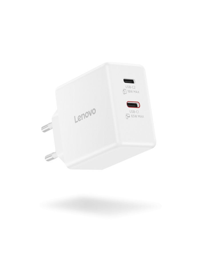 Адаптер Lenovo Dual USB-C, 65W, бял - G0A6065WEU - 11