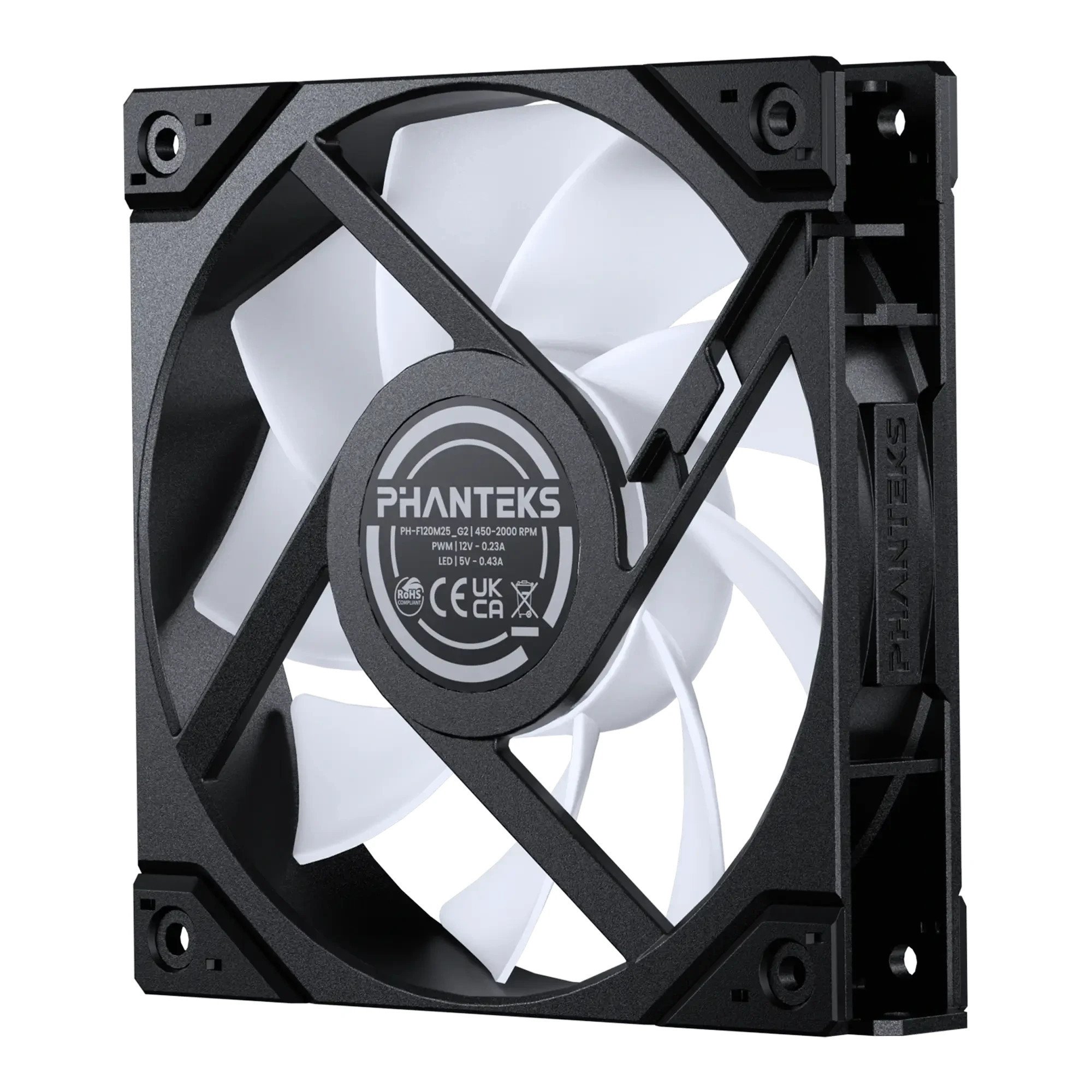 Комплект вентилатори Phanteks M25G2-120 Reverse aRGB, 120mm, 2000 RPM, Hydraulic Bearing, 3 броя - PH-F120M25R_G2_DBK01_3P - 6