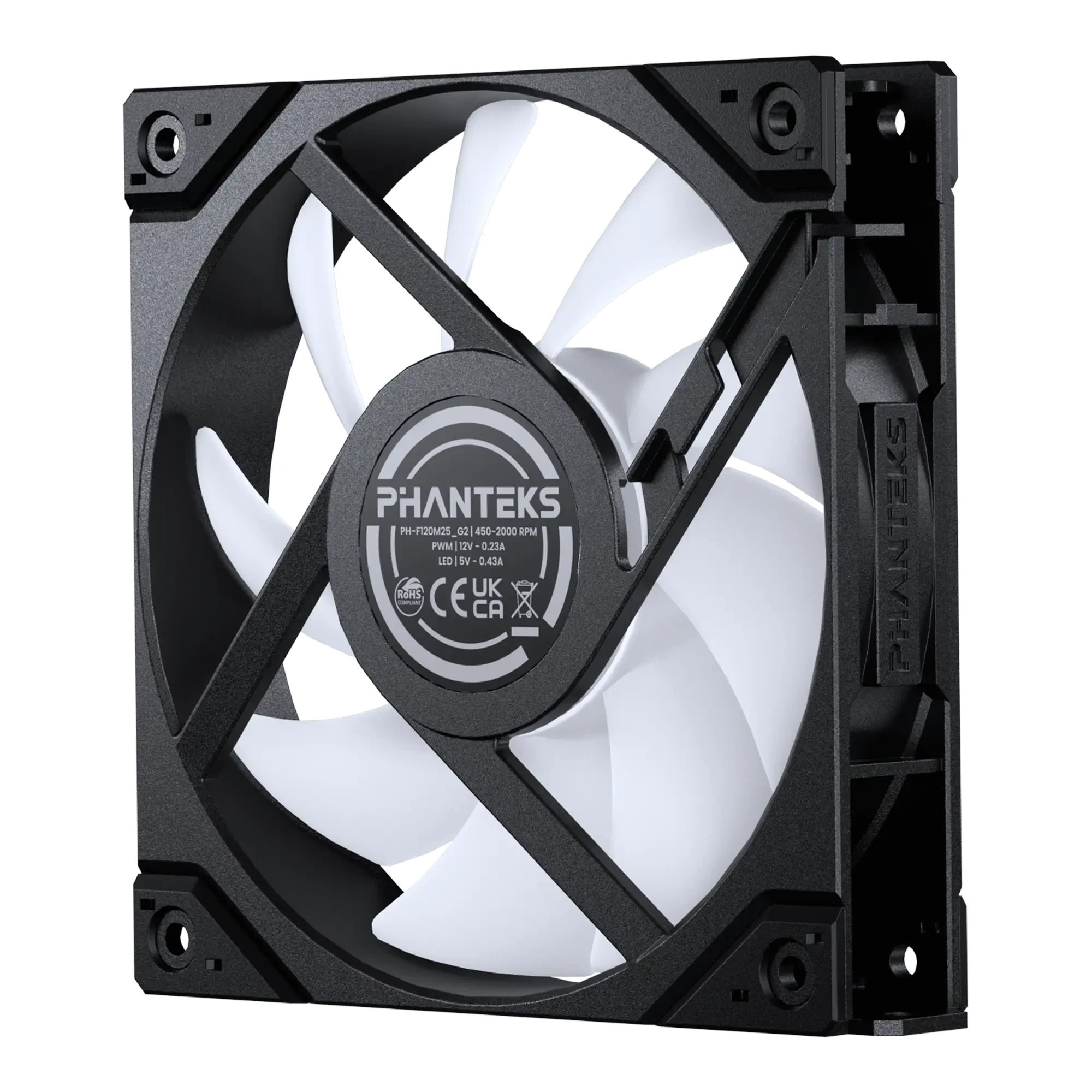 Комплект вентилатори Phanteks M25G2-120 Reverse aRGB, 120mm, 2000 RPM, Hydraulic Bearing, 3 броя - PH-F120M25R_G2_DBK01_3P - 7