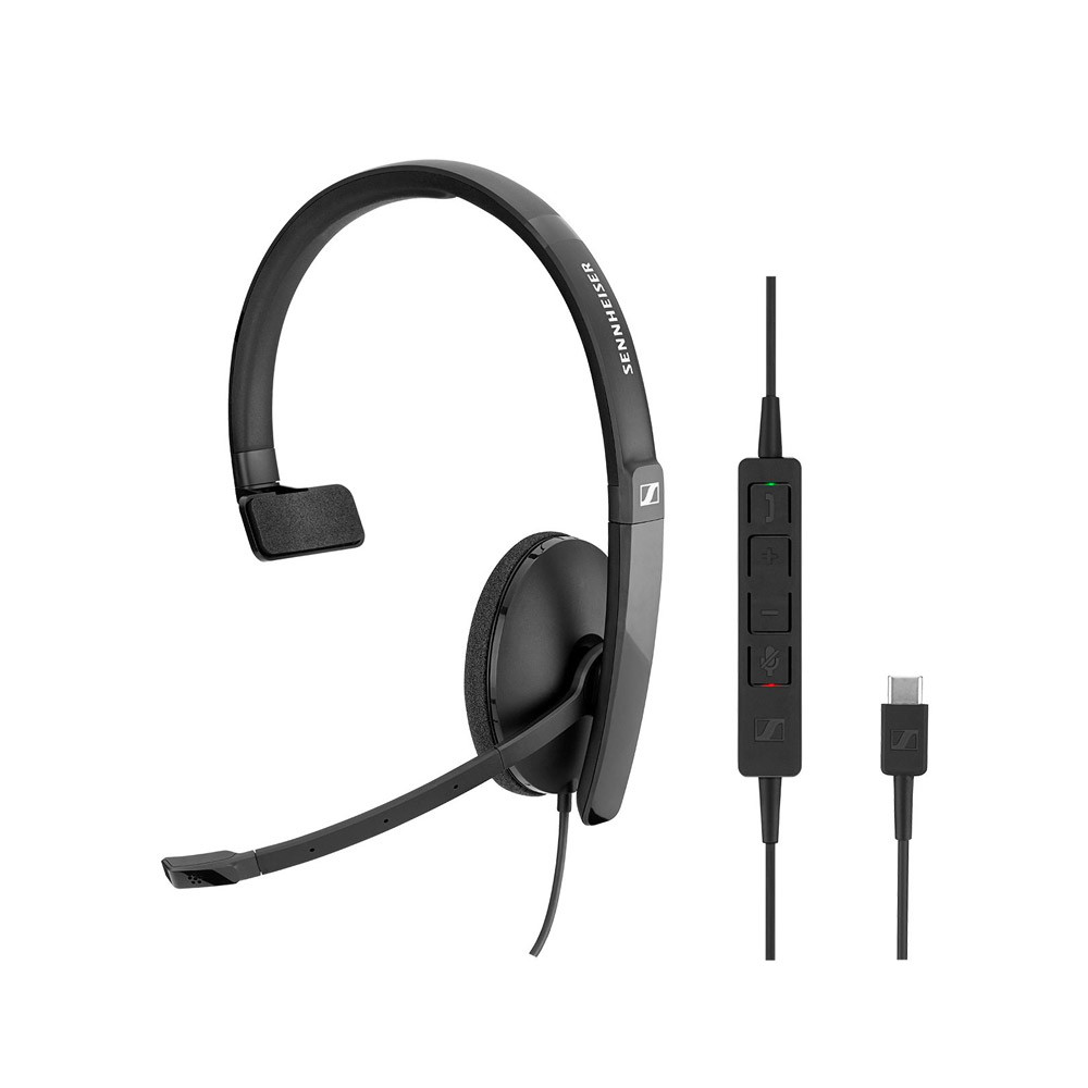 Жична моно слушалка EPOS I Sennheiser SC 130, MS, USB-C - 508353 - 1