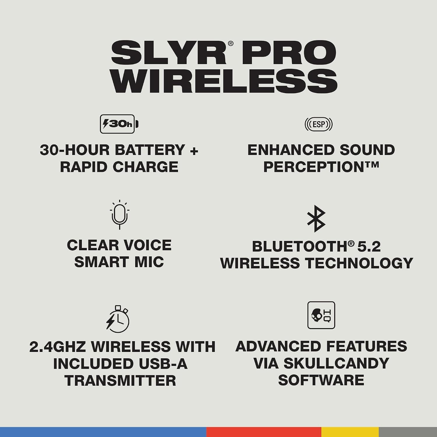 Безжични геймърски слушалки Skullcandy SLYR Pro, бели - S6SCY-R116 - 6