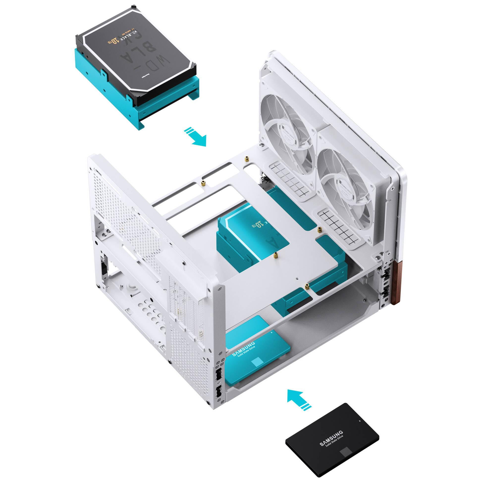Кутия за компютър Jonsbo V12, Mini Tower, Micro ATX/Mini ITX, бял - GEJB-165 - 8