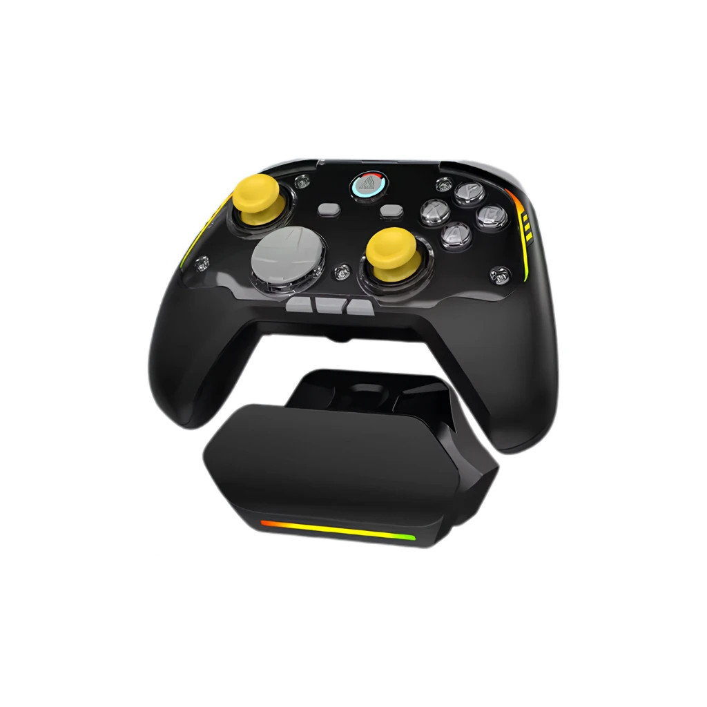 Геймпад Ajazz GP100 NS Set, Hall Effect, 1000Hz, Tri-Mode (USB-C/2.4GHz/Bluetooth), 16 бутона, RGB, безжично зареждане - AJ-GP100-NS-SET-BK - 2