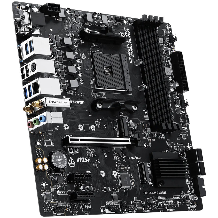 Дънна платка MSI PRO B550M-P WIFI6E, M-ATX, Socket AM4, DDR4, WiFi 6E - 911-7C95-202R - 3