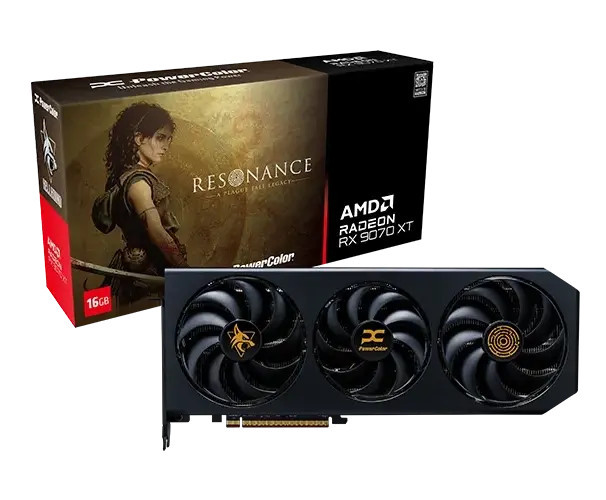 Видео карта PowerColor Radeon RX 9070 XT Hellhound Resonance Edition, 16GB GDDR6 - 1A1-G004521UTG - 1