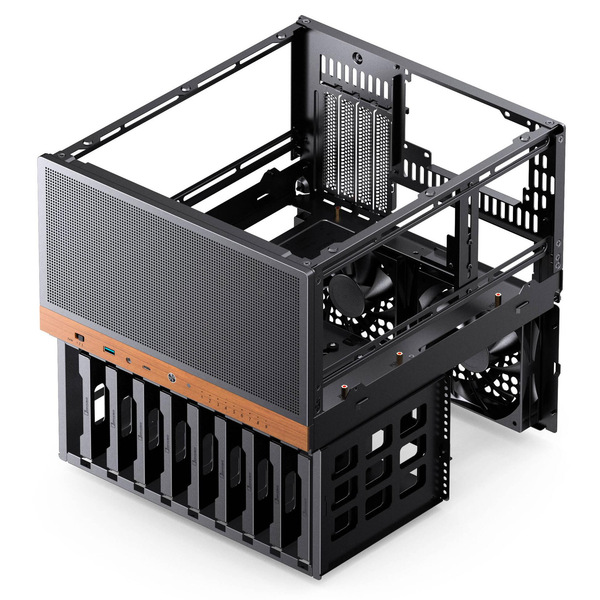 Кутия за компютър Jonsbo N6 NAS, Micro-ATX, Mini Tower, черна - GEJB-185 - 7