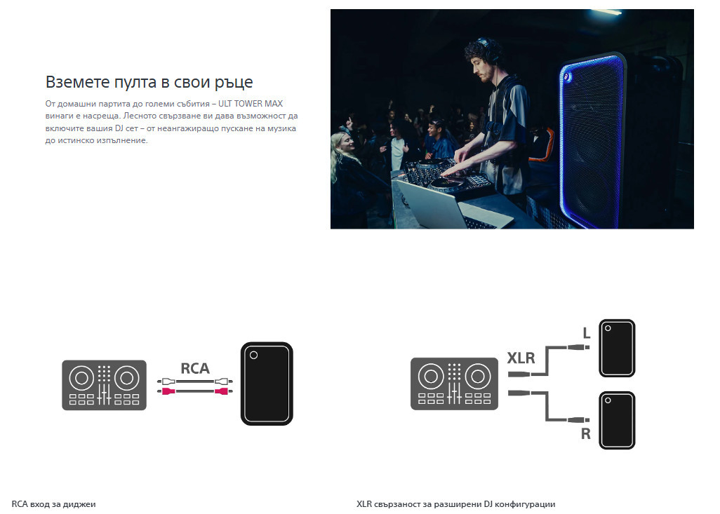 Тонколони Sony SRS-ULT3000, ULT Tower MAX Party Speaker, 2150W, Bluetooth 5.3, Splash Resistant - SRSULT3000.CEL - 5