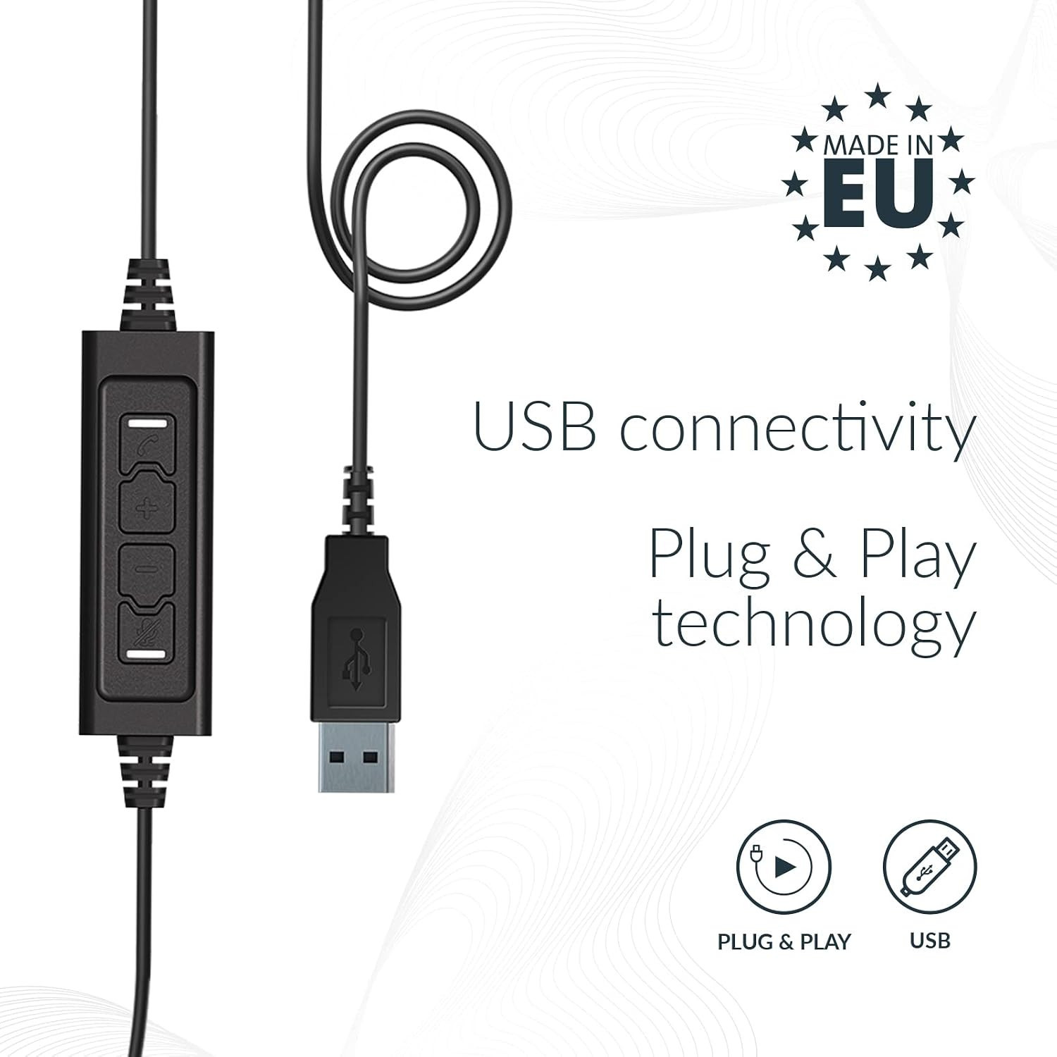 Стерео слушалки Axtel PRIME HD, USB, шумопотискане - AXH-PRIMSD - 6