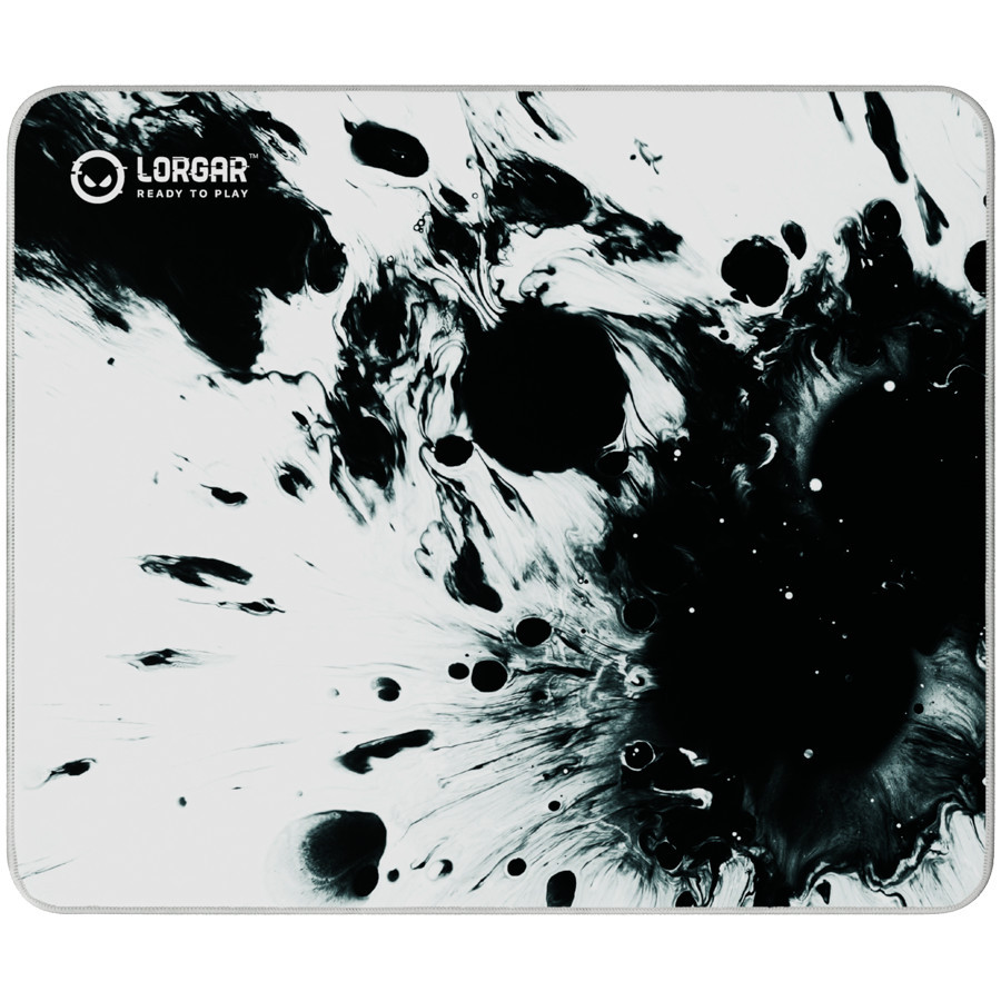 Подложка за мишка LORGAR, 500x420x3mm, бяло-черен дизайн - LRG-MPA14L - 1