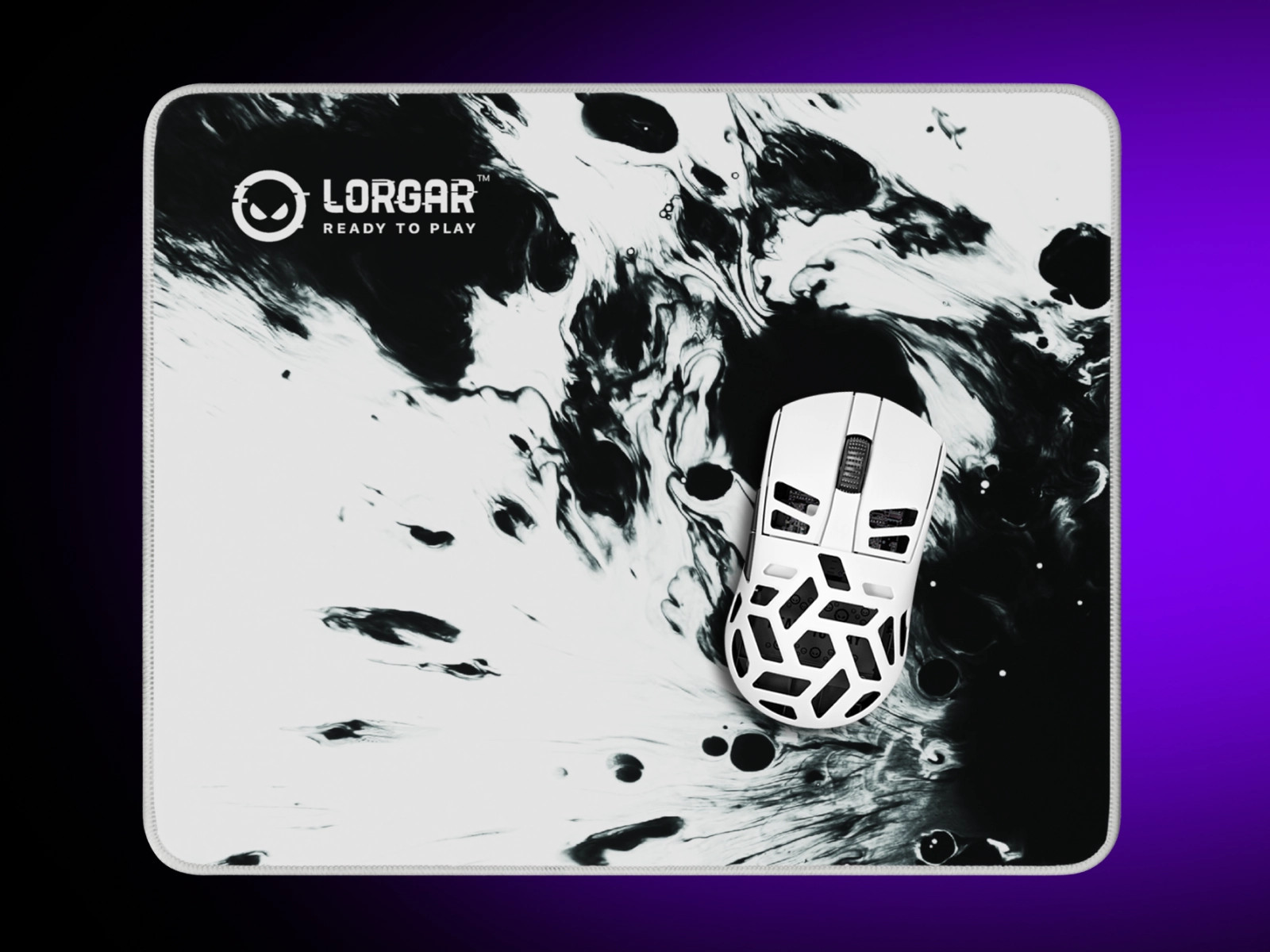 Подложка за мишка LORGAR, 500x420x3mm, бяло-черен дизайн - LRG-MPA14L - 8