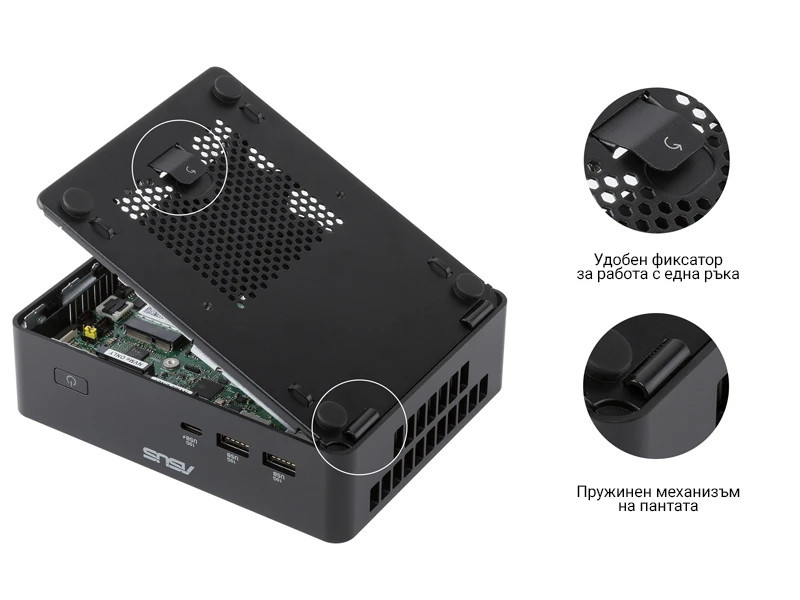 Мини компютър ASUS NUC 16 PRO RNUC16GDKW96C002, Intel Core Ultra 9 378H, Intel Arc B390, 32GB LPDDR5-8533, без SSD, Wi-Fi 7 - 90AR00W2-M002J0 - 6