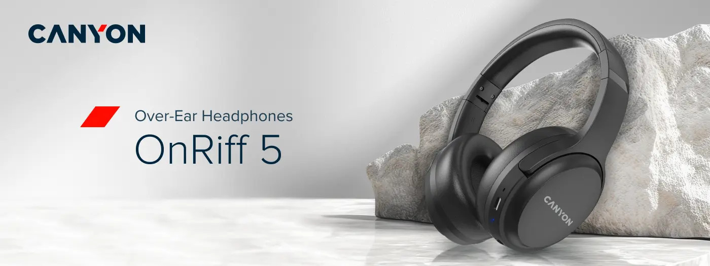 Безжични слушалки Canyon OnRiff 5, Bluetooth 6.0, до 30ч, USB-C, черни - CNS-CBTHS5B - 3