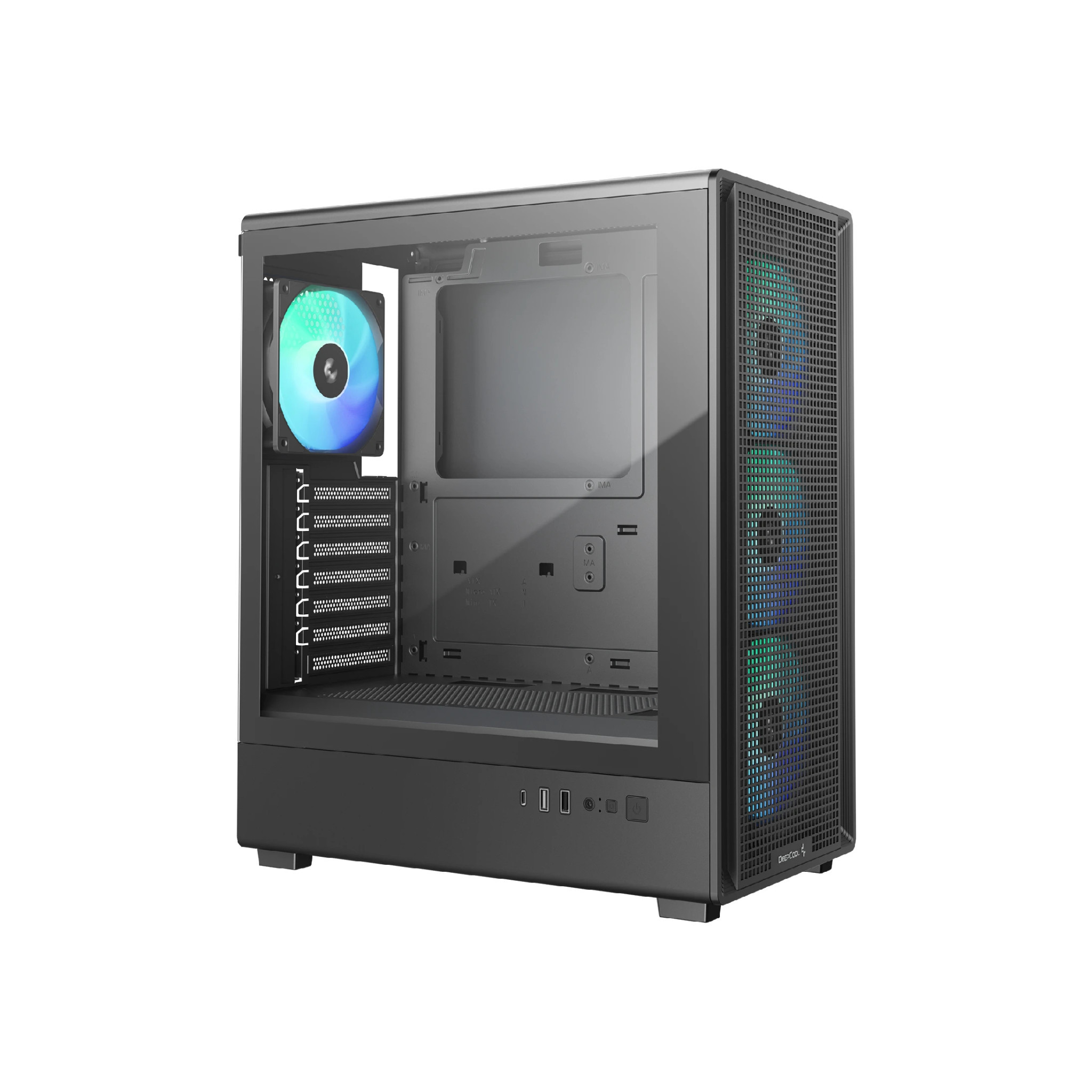 Кутия за компютър DeepCool CC550, Middle Tower, ATX, Tempered Glass, 4x 120mm ARGB вентилатора - R-CC550BKANA4-G - 2