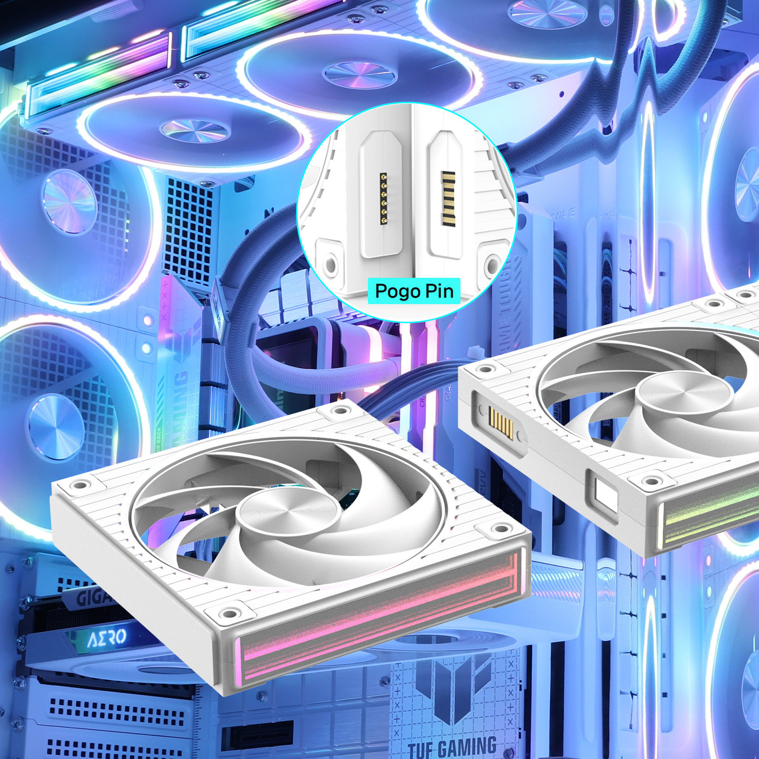 Комплект вентилатори Zalman ZM-DF 120 A3, 120mm PWM 2300RPM бял - ZM-DF120 A3 WHITE - 3
