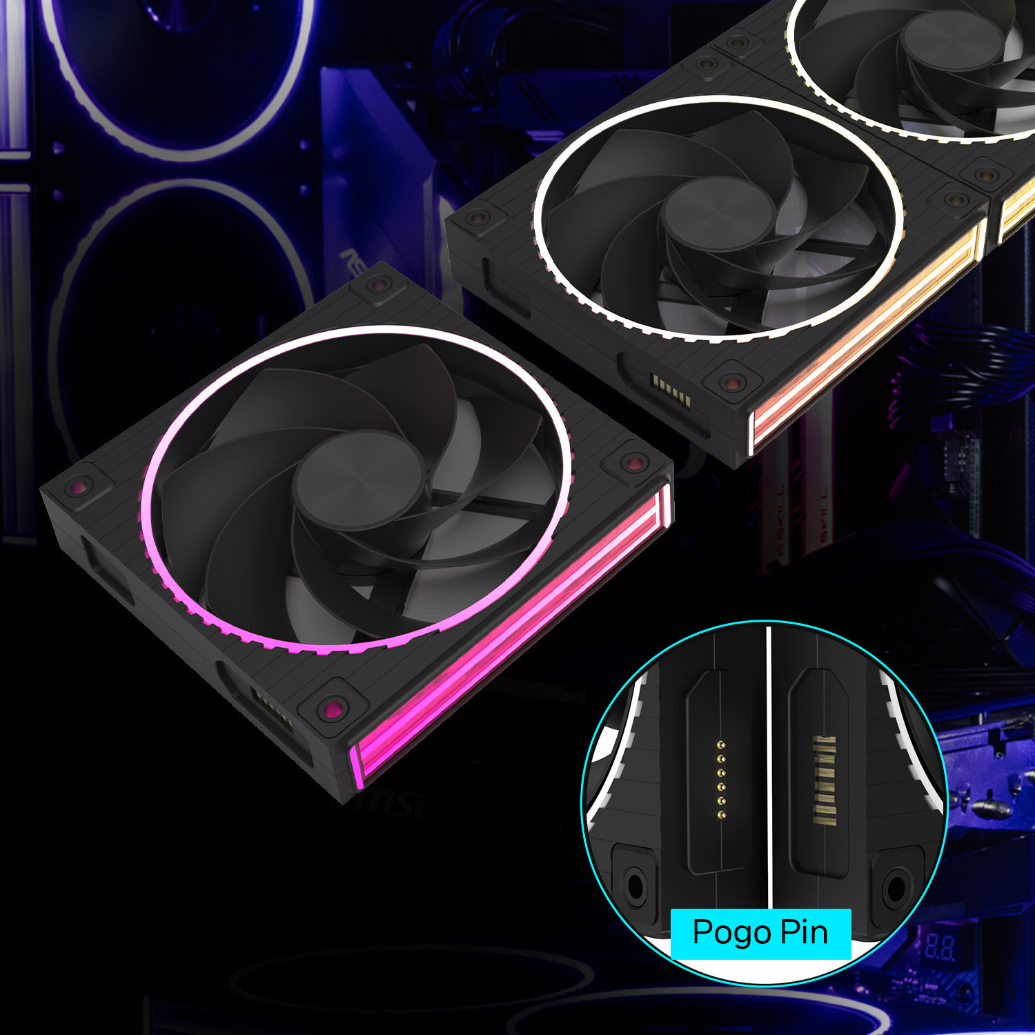 Комплект вентилатори Zalman ZM-DF 120R A3, 120mm PWM RGB - ZM-DF120R A3 BLACK - 3