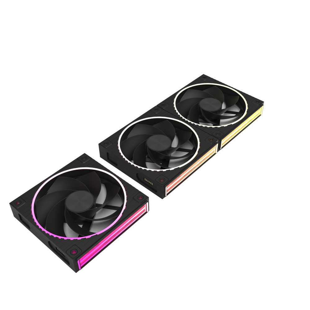 Комплект вентилатори Zalman ZM-DF 120R A3, 120mm PWM RGB - ZM-DF120R A3 BLACK - 5