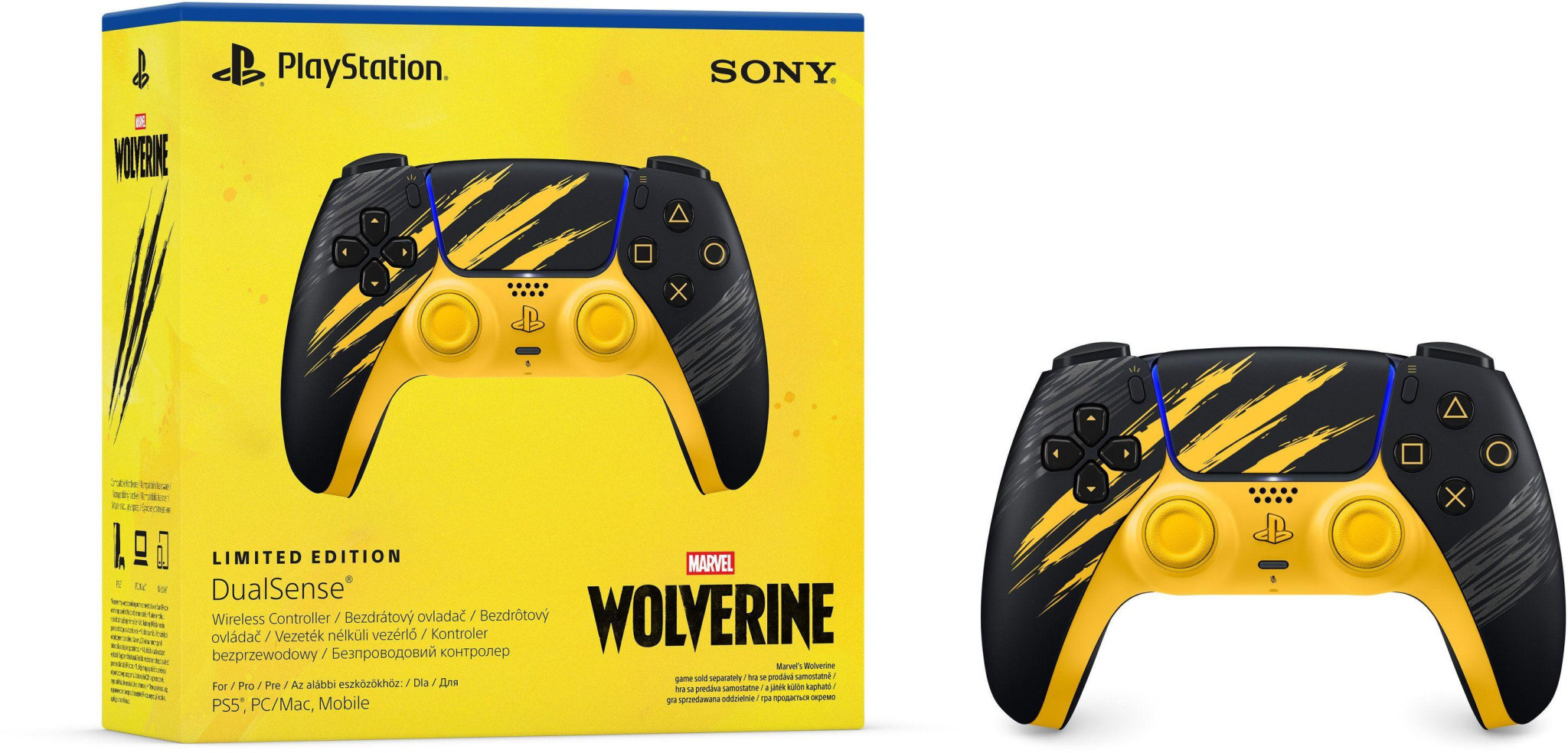 Безжичен геймпад Sony PS5 DualSense Wolverine Limited, жълт - CFI-ZCT2W - 1