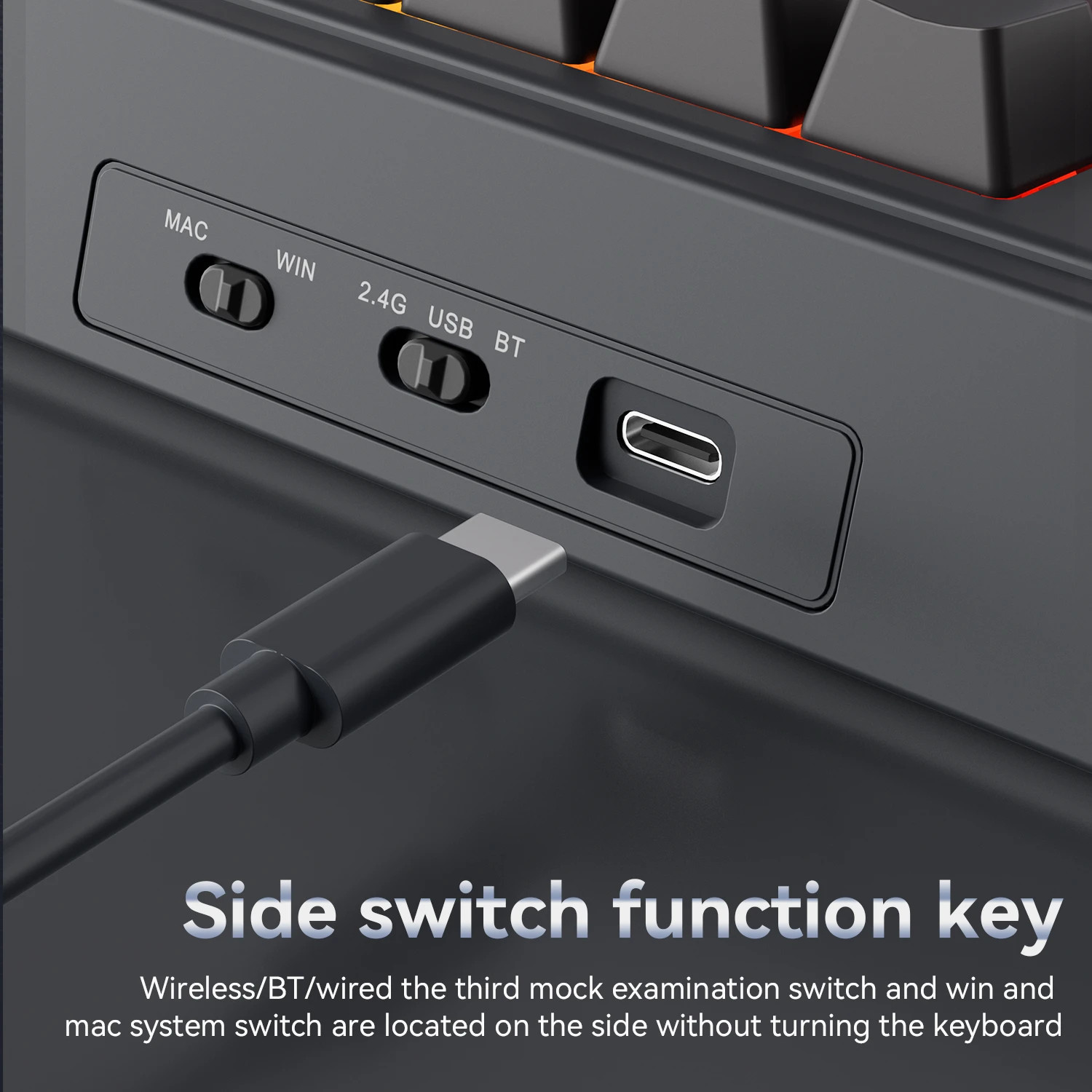 Безжична геймърска механична клавиатура Ajazz AK980 V2 - Gift Switch [Linear] (English US), Black, Gray - AJ-AK980-V2-GS-BK - 9
