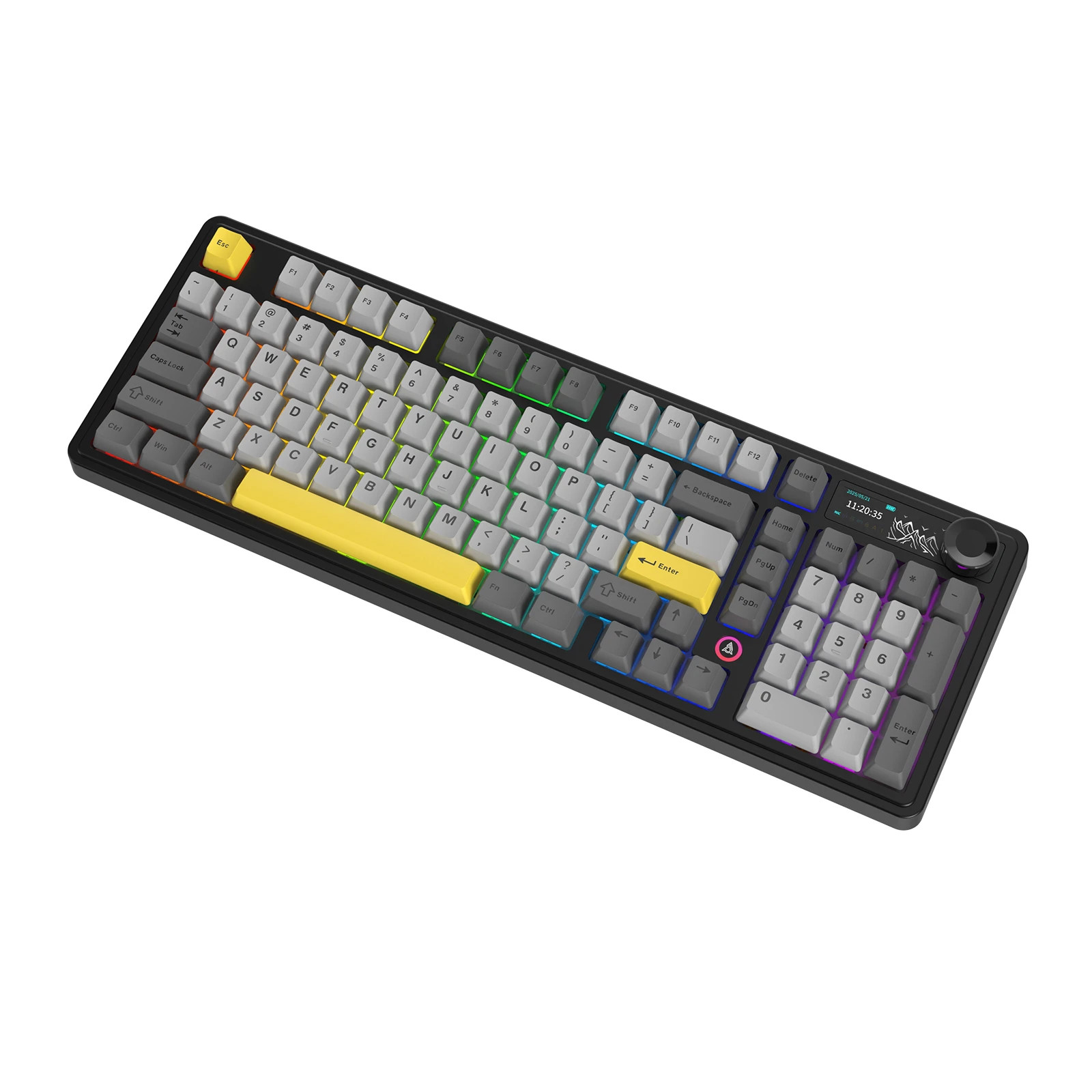 Безжична геймърска механична клавиатура Ajazz AK980 V2 - Gift Switch [Linear] (English US), Black, Gray - AJ-AK980-V2-GS-BK - 14