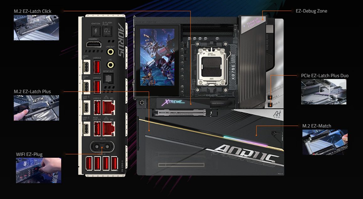 Дънна платка Gigabyte X870E Aorus Xtreme X3D AI Top, AMD AM5, DDR5, Wi-Fi 7 - X870E A XTR X AI TOP - 7