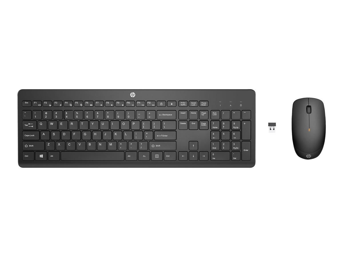 Комплект безжични клавиатура и мишка HP 230 Wireless, USB, черен - 18H24AA - 1