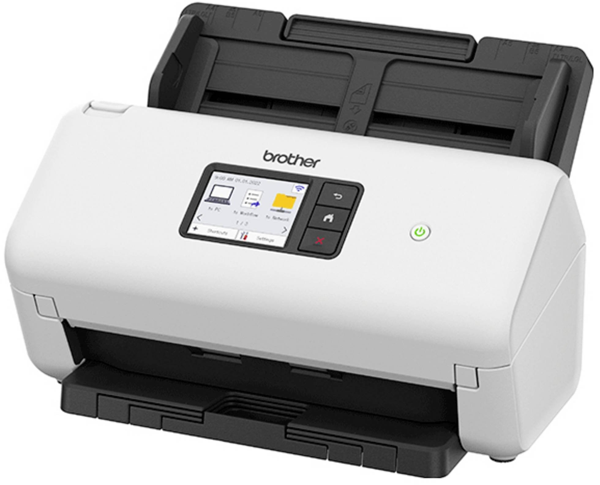 Скенер Brother ADS-4550WTC1, Desktop Document Scanner, Dual CIS, 35 ppm/70 ipm, 600x600 dpi, ADF 60 листа, USB 3.0/LAN/Wi-Fi - ADS4550WTC1 - 3