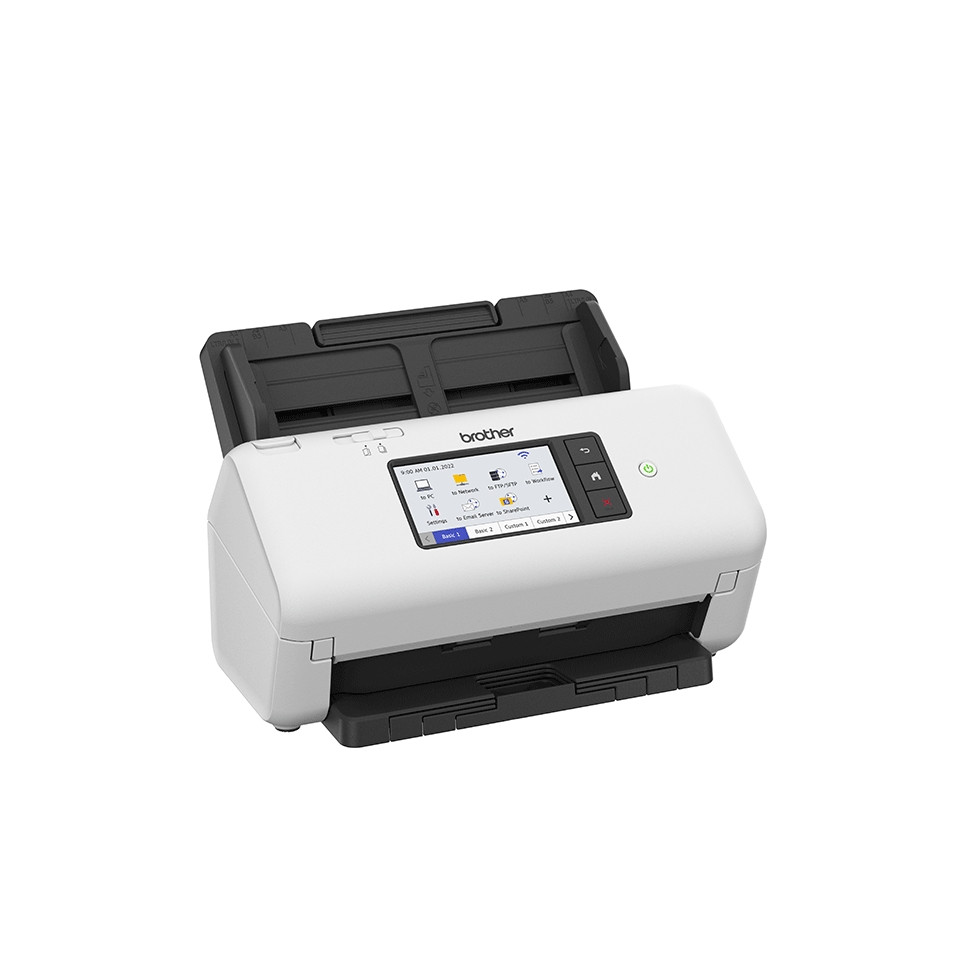 Скенер Brother ADS-4700W, Desktop Document Scanner, 40 ppm/80 ipm, 600x600 dpi, ADF 80 листа, USB 3.0/LAN/Wi-Fi - ADS4700WTF1 - 3