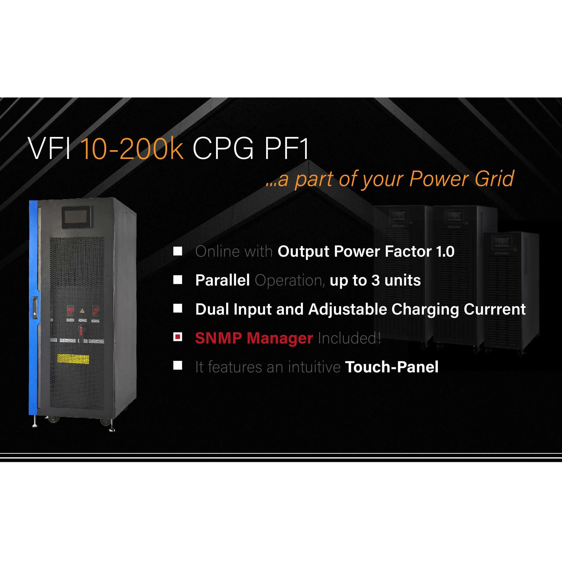 Токозахранващо устройство POWERWALKER VFI 20K CPG PF1, 20000VA/20000W, Online трифазен, LCD - 10122154 - 2