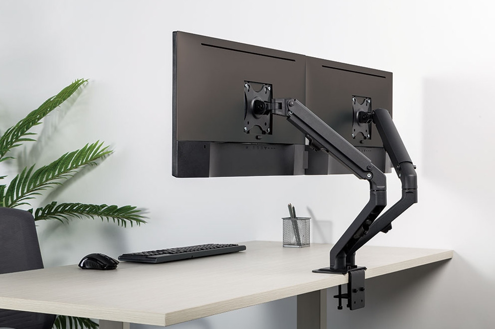 Стойка за монитор Neomounts FPMA-D650DBLACK, за 2 екрана 17"-27", VESA 75x75-100x100, до 7kg - FPMA-D650DBLACK - 2