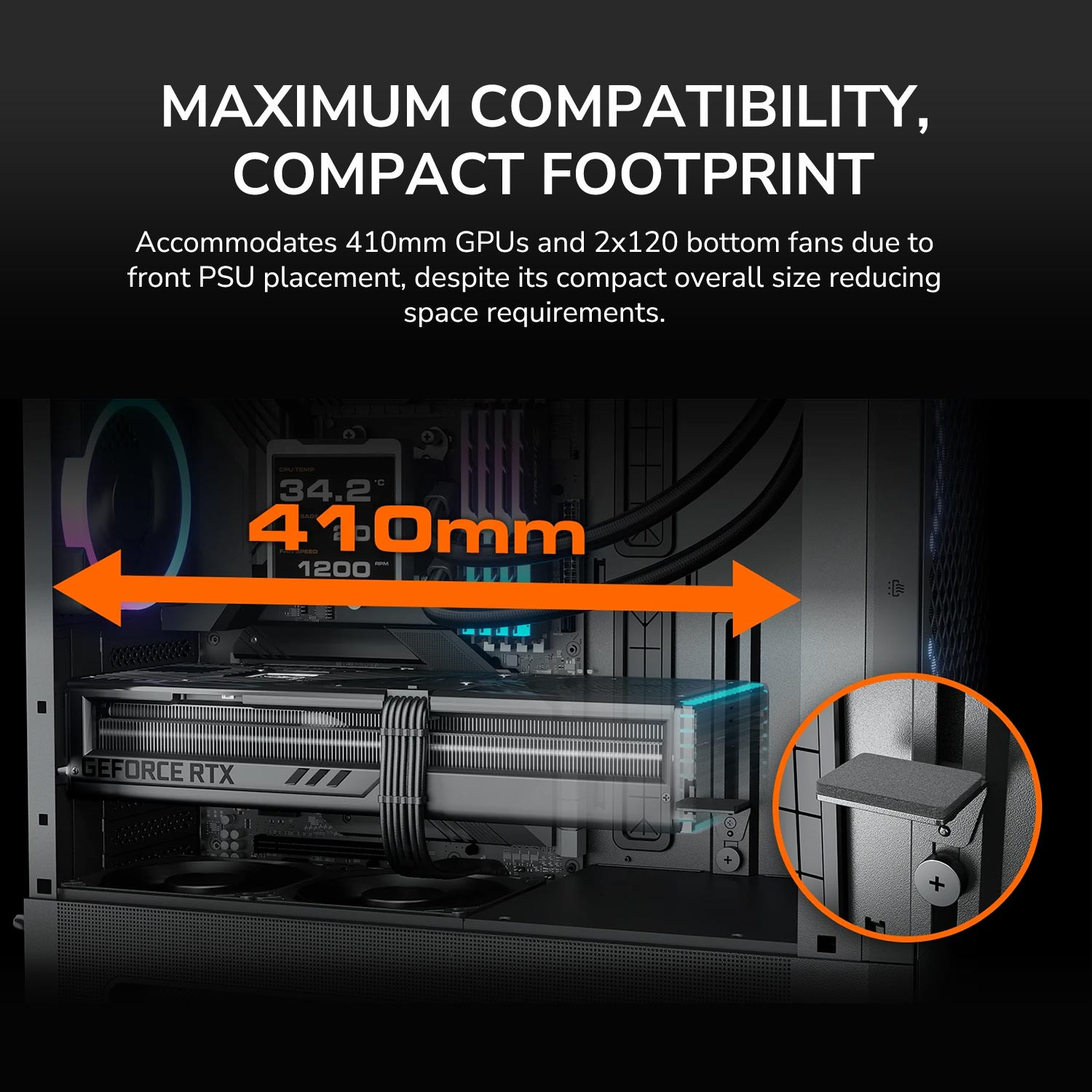 Кутия за компютър COUGAR GAMING DUOAIR RGB, Mid Tower, черна - CGR-27A80B-RGB - 8