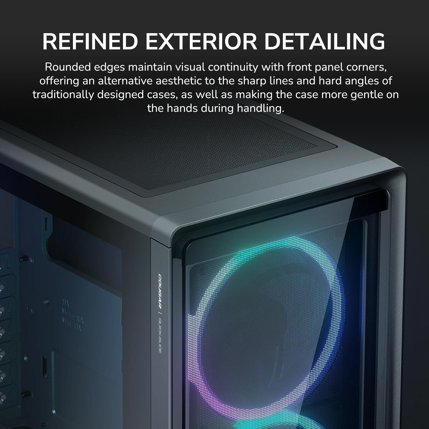 Кутия за компютър COUGAR GAMING DUOAIR RGB, Mid Tower, черна - CGR-27A80B-RGB - 10