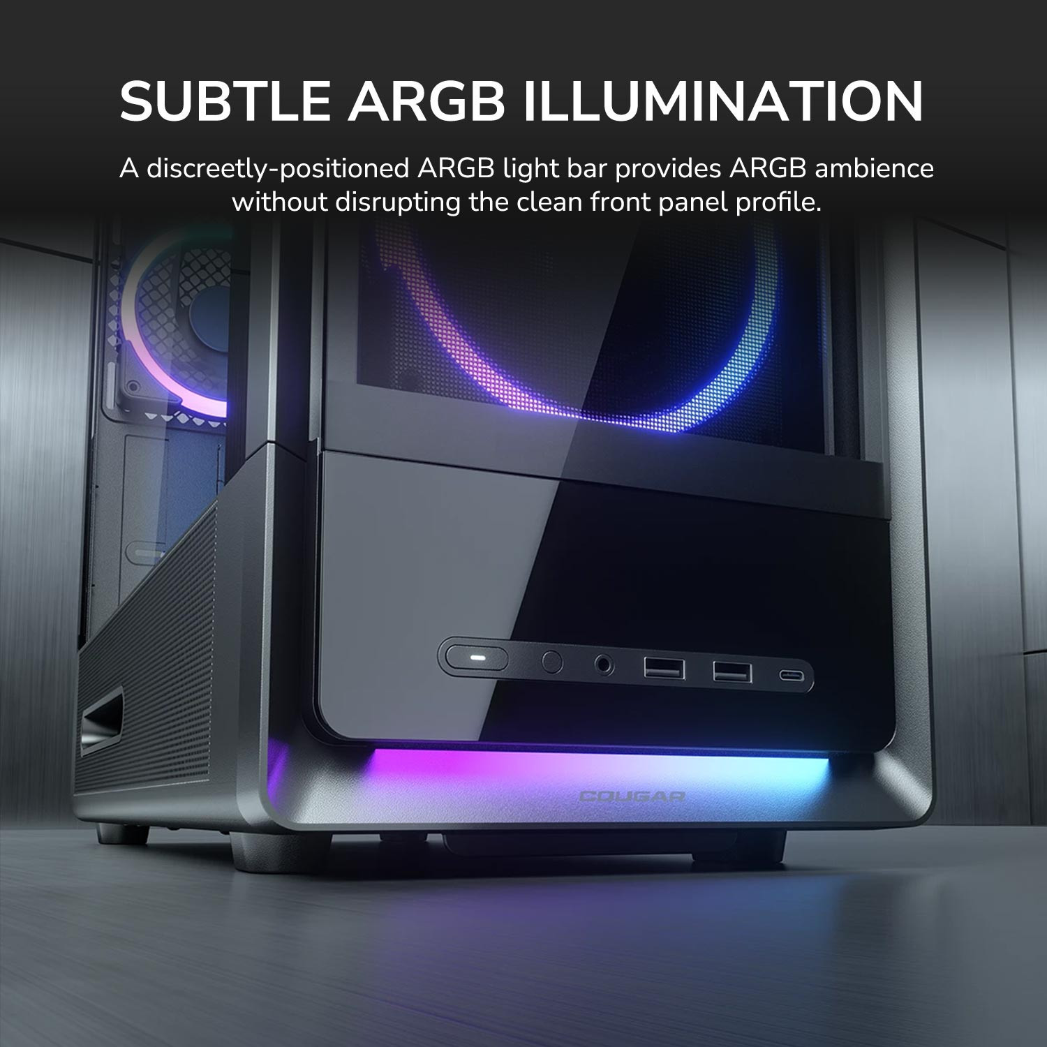 Кутия за компютър COUGAR GAMING DUOAIR RGB, Mid Tower, черна - CGR-27A80B-RGB - 11