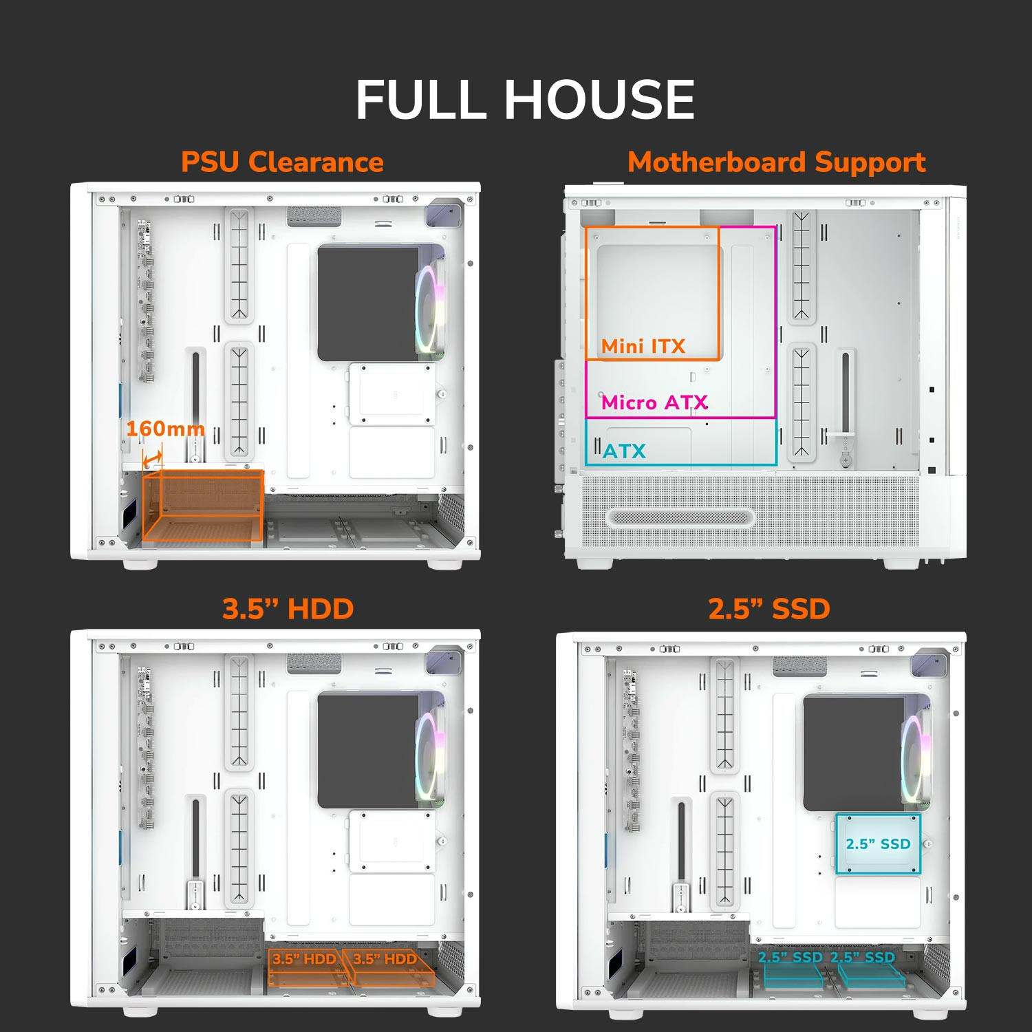 Кутия за компютър COUGAR GAMING DUOAIR RGB, Mid Tower, черна - CGR-27A80B-RGB - 12