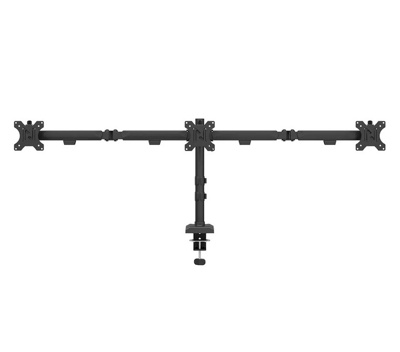 Стойка за монитори Neomounts Nero DS60-600BL3, за 3 екрана 10-27", VESA 100x100, до 6kg на екран, с щипка/отвор - 3