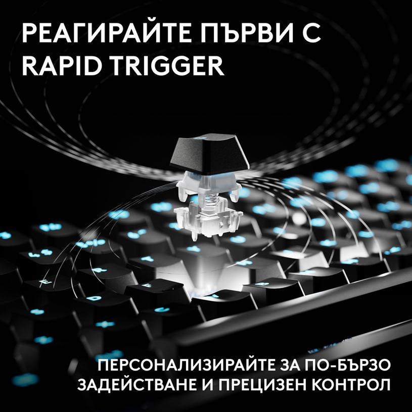 Геймърска механична клавиатура Logitech G Pro X2 RAPID TKL, Magnetic Analog Linear Switch, RGB подсветка - 920-014083 - 2