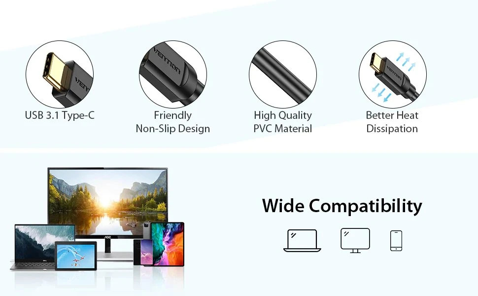Кабел Vention USB-C към HDMI, 1.5m, 4K@30Hz - CGUBG - 7