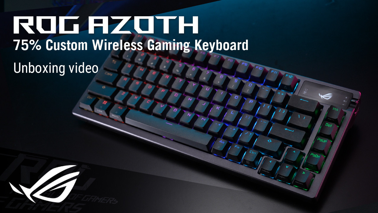 Безжична механична геймърска клавиатура ASUS ROG Azoth, ROG NX Red суичове, RGB подсветка - 90MP0316-BKUA01 - 2