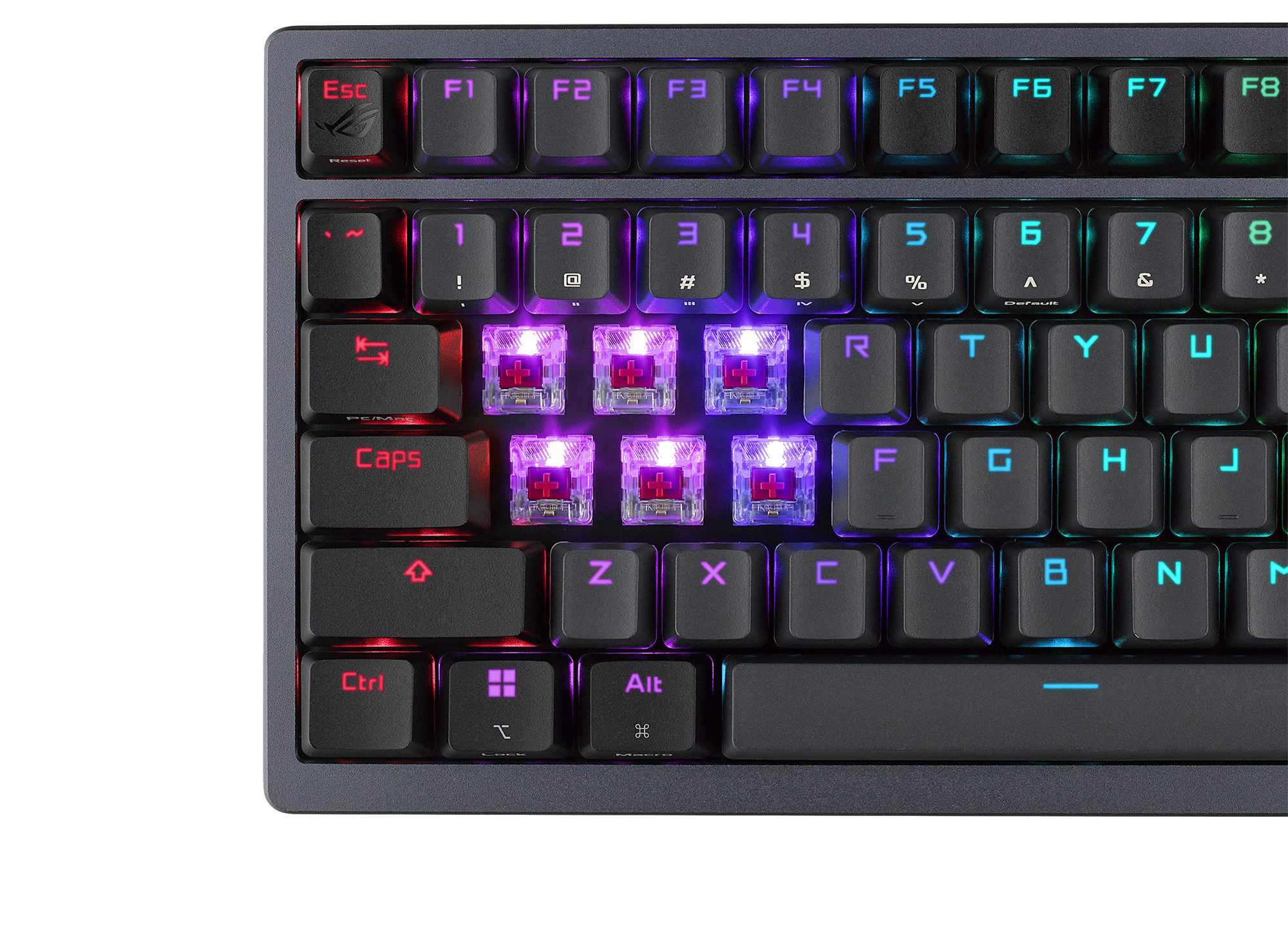 Безжична механична геймърска клавиатура ASUS ROG Azoth, ROG NX Red суичове, RGB подсветка - 90MP0316-BKUA01 - 11