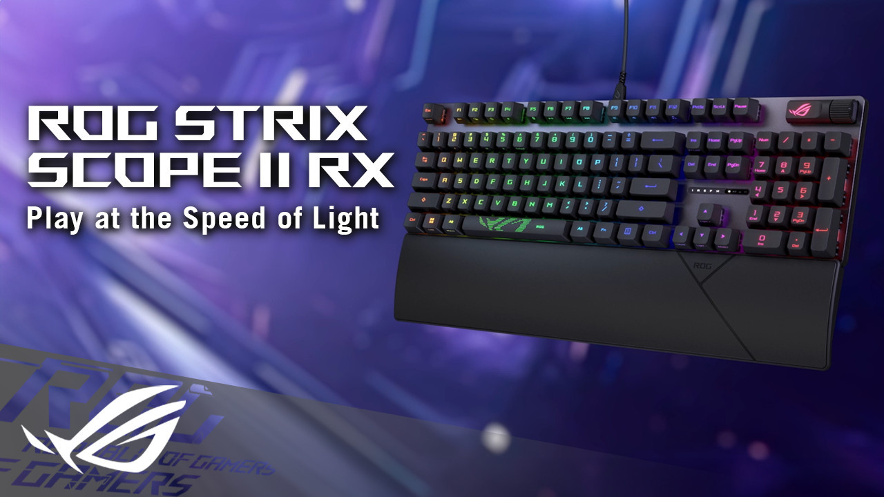 Механична геймърска клавиатура ASUS ROG Strix Scope II RX, ROG RX Red Optical Switch, RGB подсветка, USB - 90MP0350-BKUA01 - 2