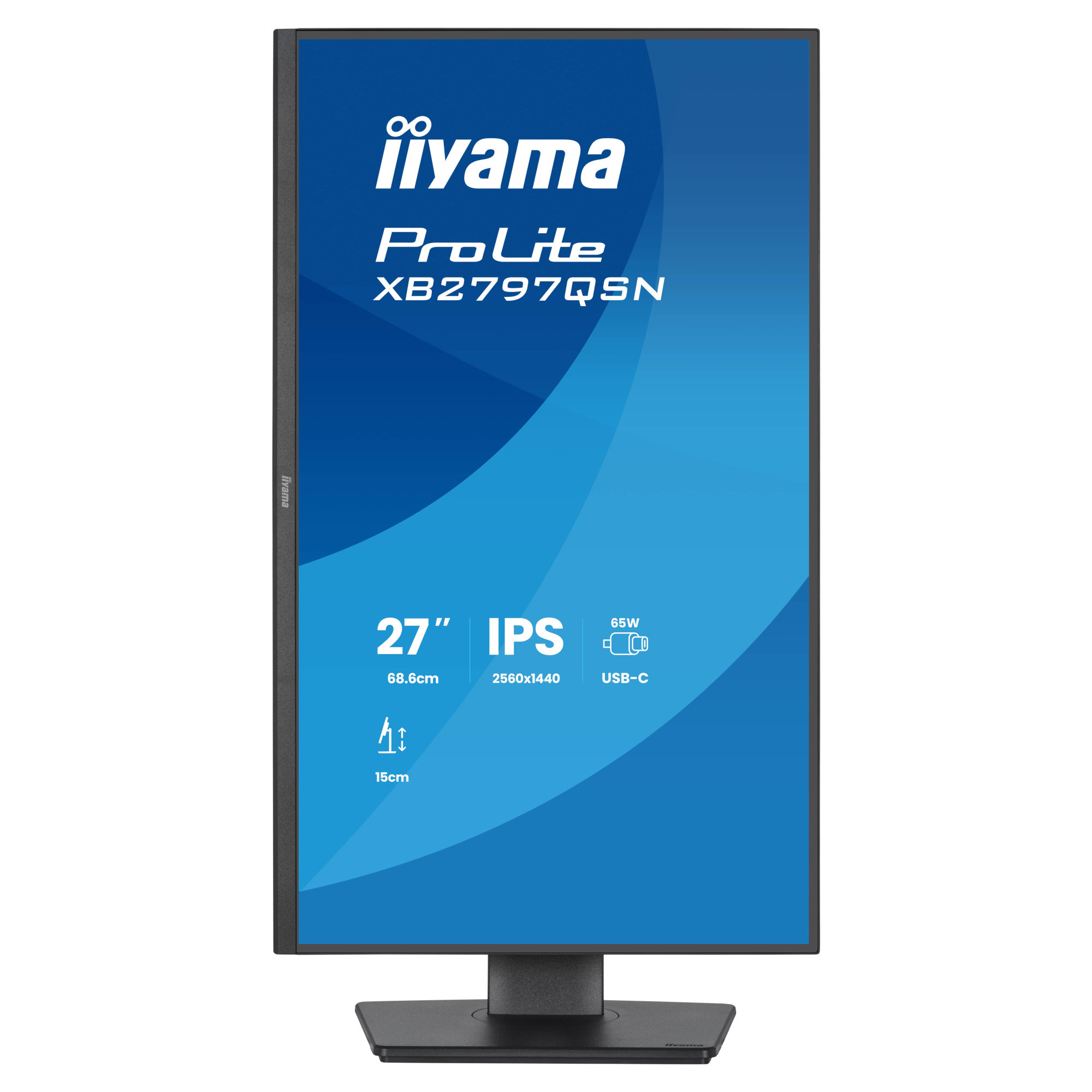 Монитор IIYAMA XB2797QSN-B1, 27" QHD IPS, 2560x1440, 75Hz, USB-C Docking 65W, VESA - 2