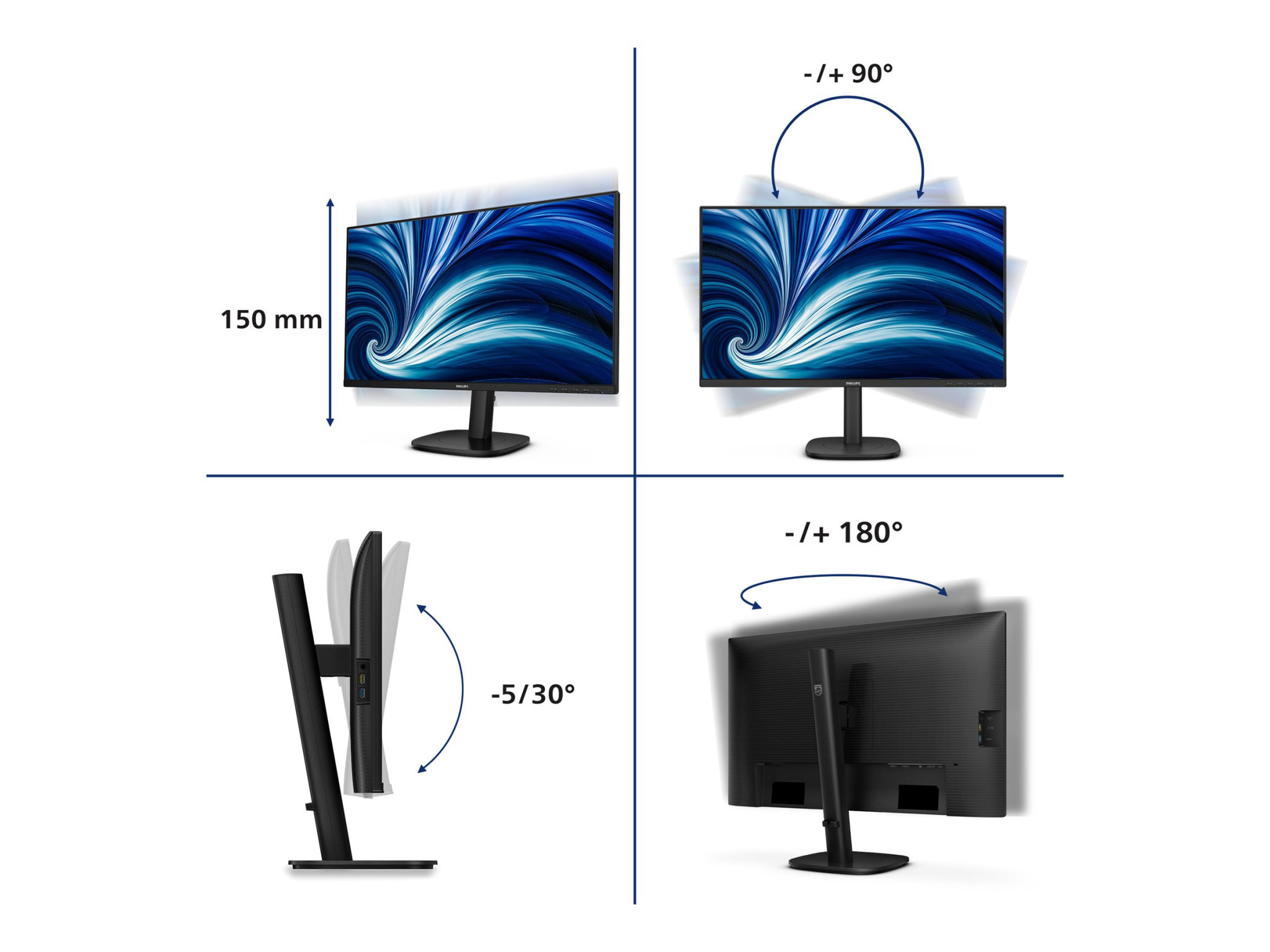 Монитор Philips 27B2N3500J, 27" QHD IPS 120Hz - 27B2N3500J/00 - 5