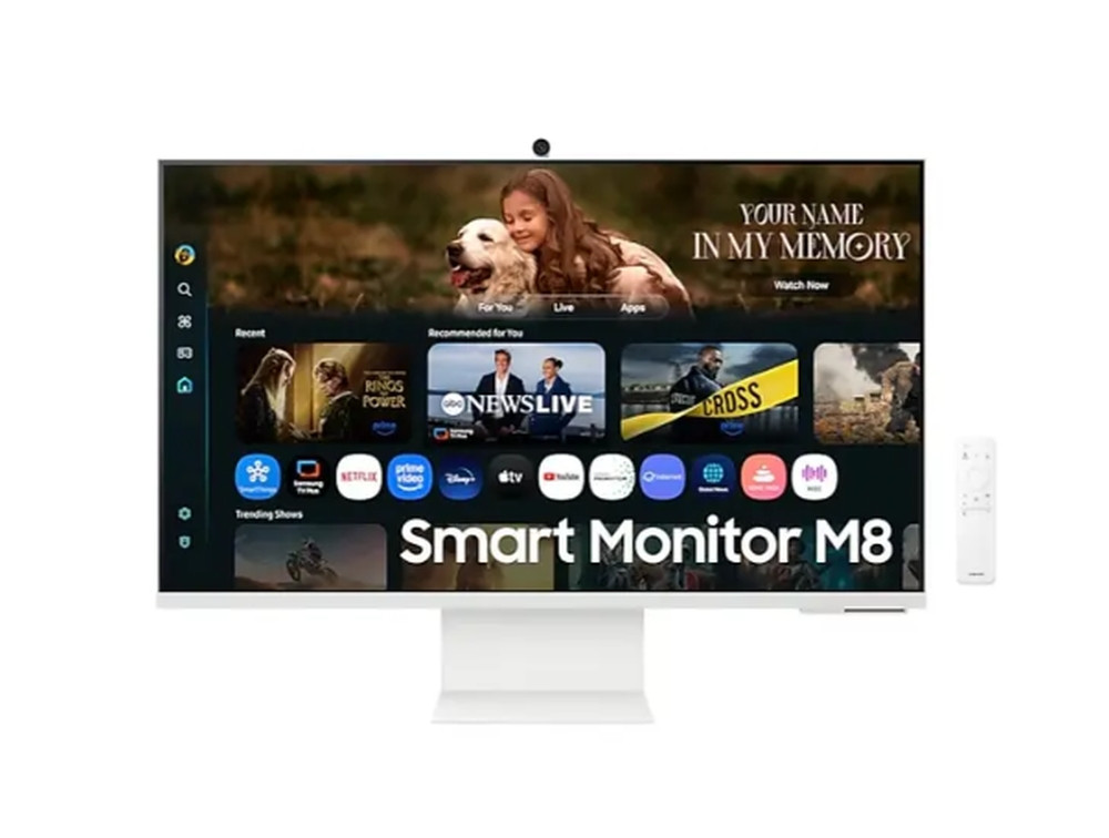 Монитор Samsung 32FM801, 32" (81.28 cm) VA Smart 4K UHD (3840x2160), SlimFit camera, Bluetooth 4.2, Wi-Fi 5, USB-C 65W, 2x HDMI, 2x USB, White - LS32FM801UUXDU - 1