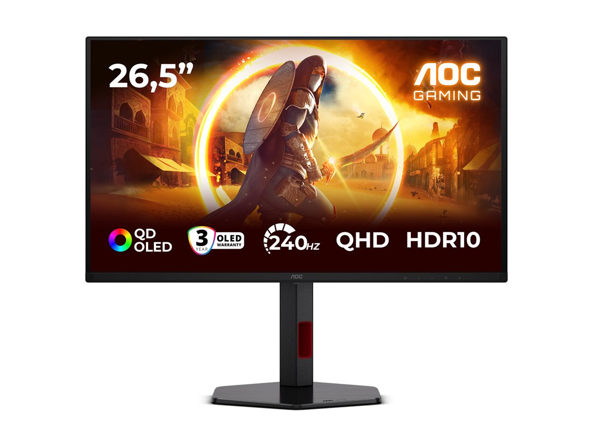 Монитор AOC Q27G4ZDR, 27" QHD OLED 240Hz, 2560x1440, 0.03ms, HDMI 2.1, DisplayPort 1.4 - 1