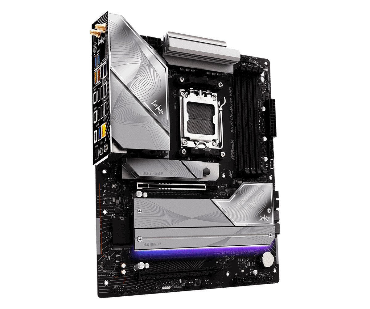 Дънна платка ASRock X870 LiveMixer, WiFi 7, AM5, DDR5 - 4