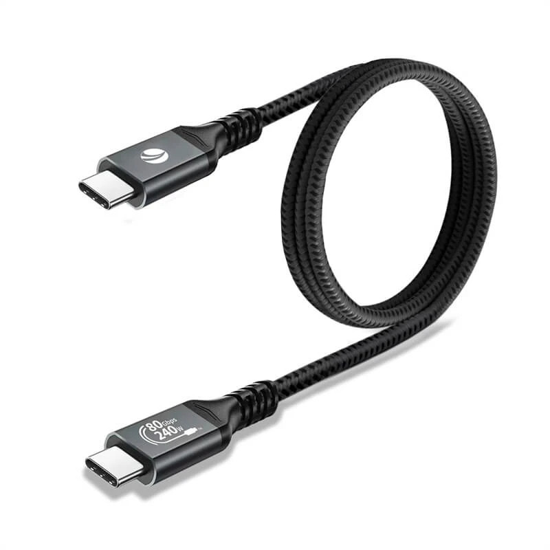 Кабел VCom Thunderbolt 5 / USB4 USB-C, 80Gbps, PD 240W, 1m - CU584M-1m - 4
