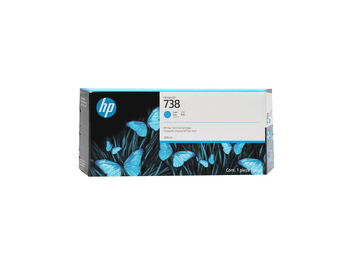 Мастилена касета HP 738, 300ml Cyan, DesignJet - 676M6A - 1