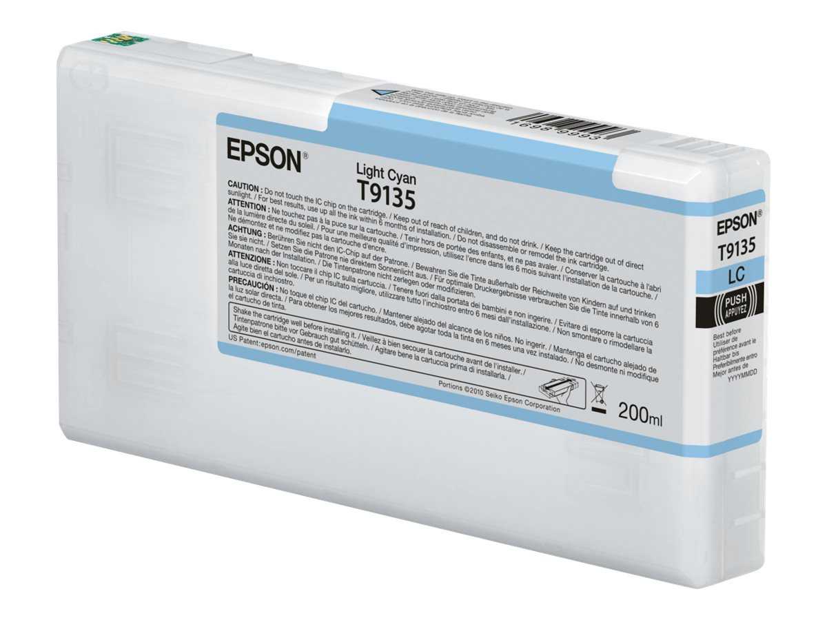 Мастилена касета Epson T9135, Light Cyan 200ml - C13T913500 - 1