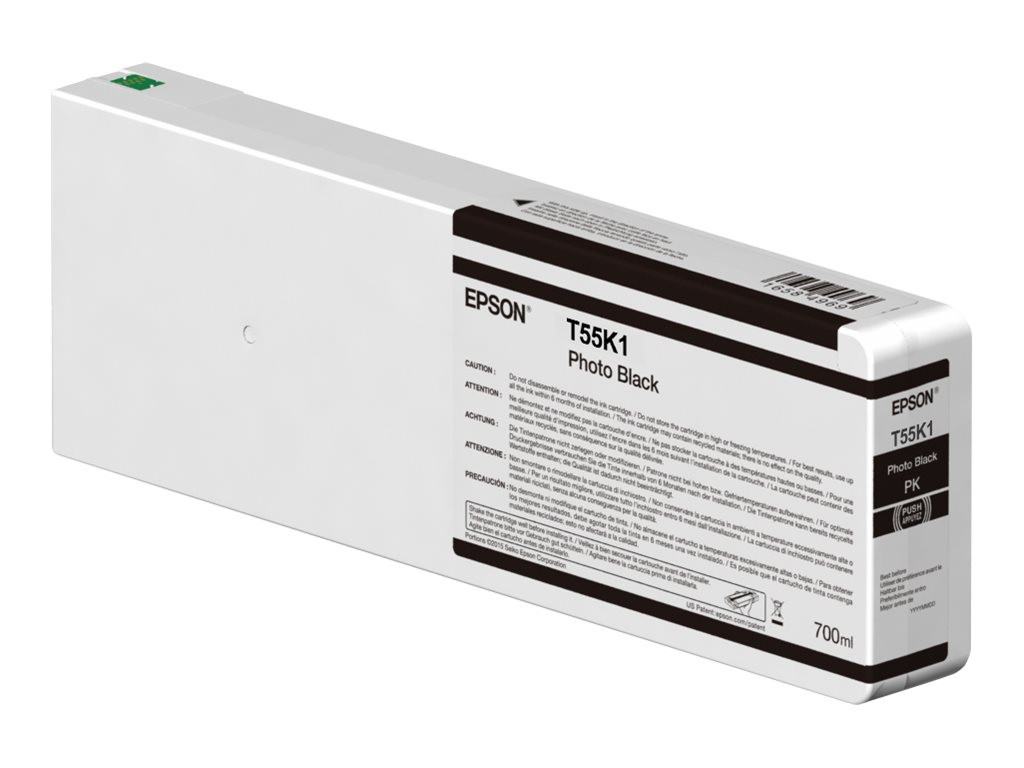 Мастилена касета Epson UltraChrome HDX/HD T55K100, Photo Black, 700ml - C13T55K100 - 1